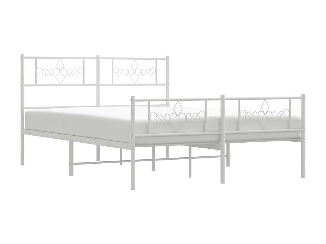 Bedframe met hoofd- en voeteneinde metaal wit 140x200 cm NL66636