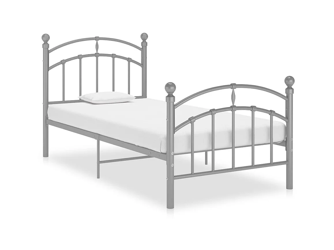 Lit-100x200 cm Gris Métal EGGB91733