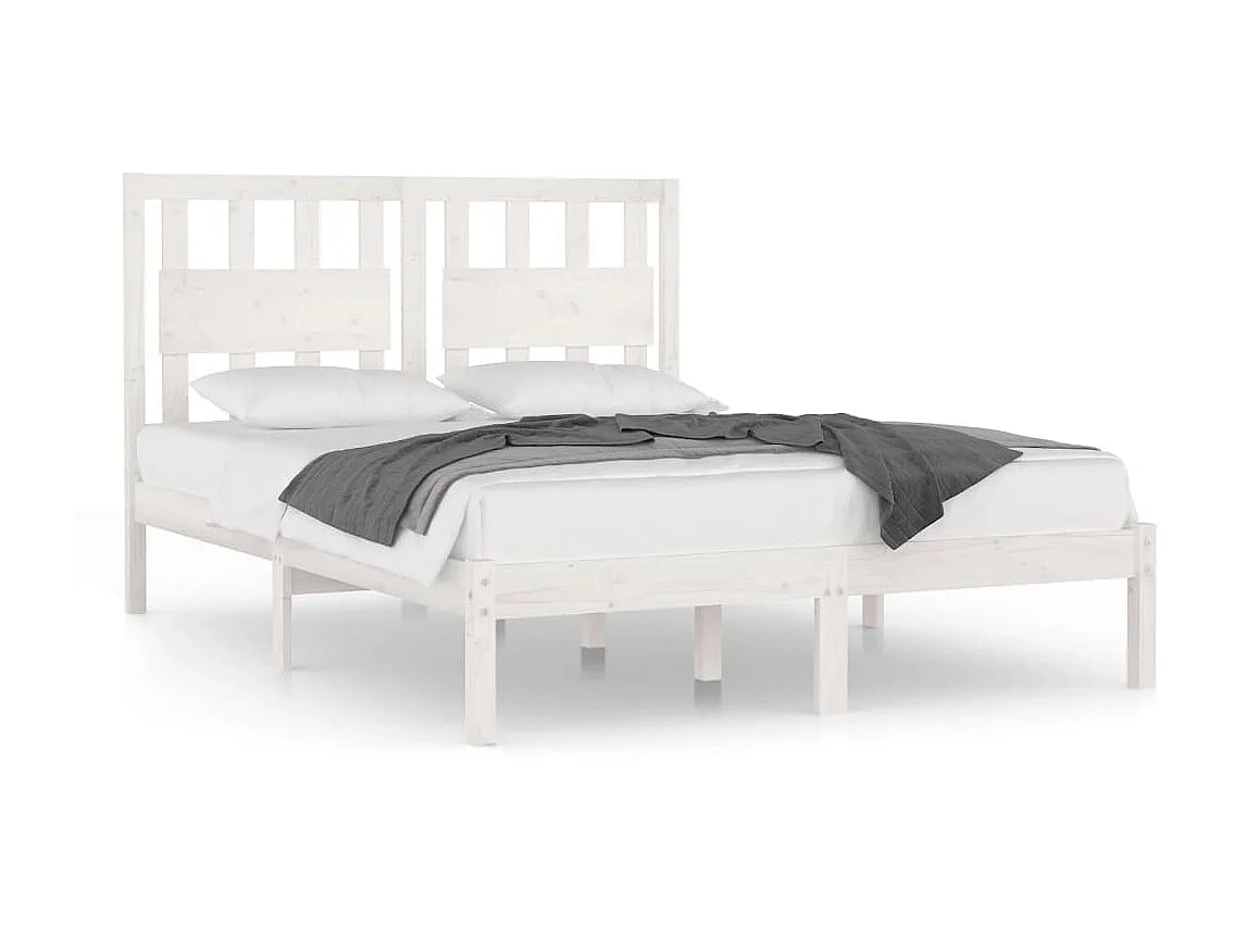 Cama 120x200 cm pinho maciço branco PT451600