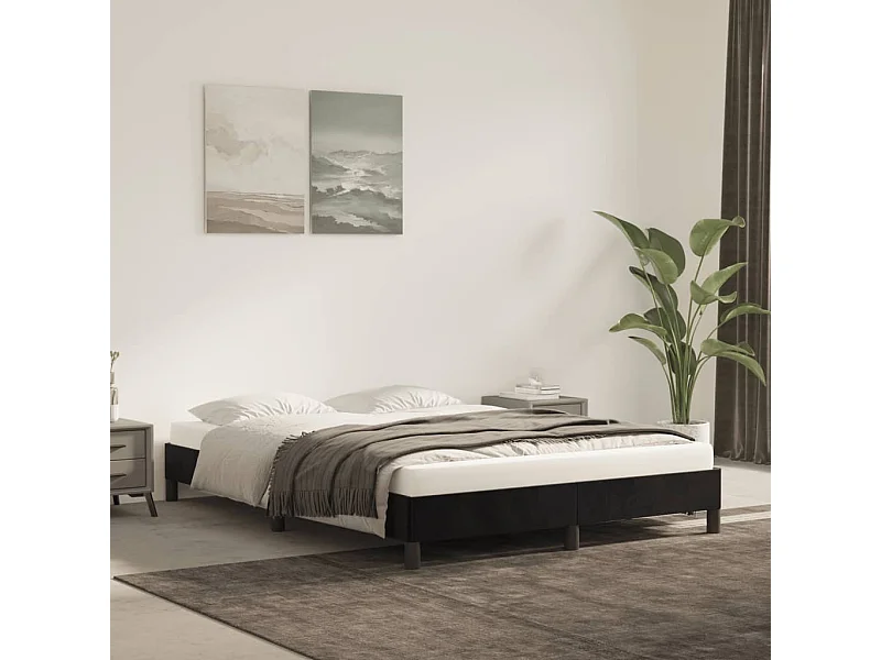 Cama 140x190 cm veludo preto PT279025