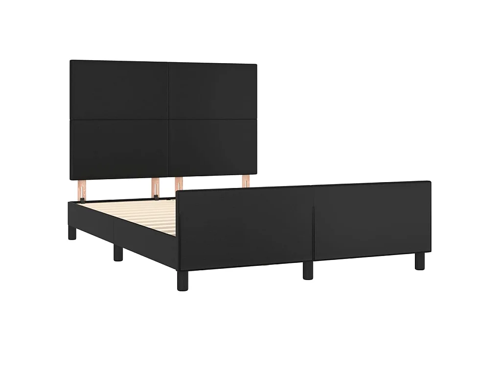 Lit-140x200 cm avec tête de lit Noir Similicuir EGGB53959