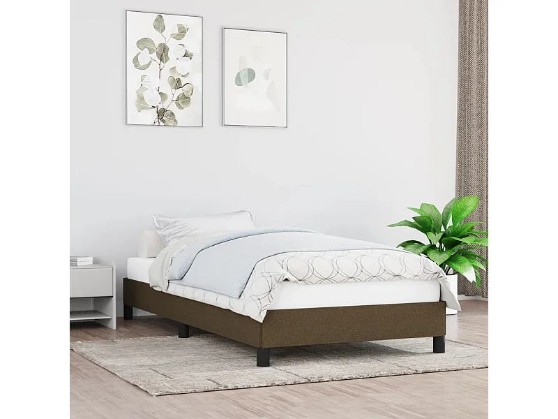 Cama 90x200 cm tecido castanho-escuro PT695672