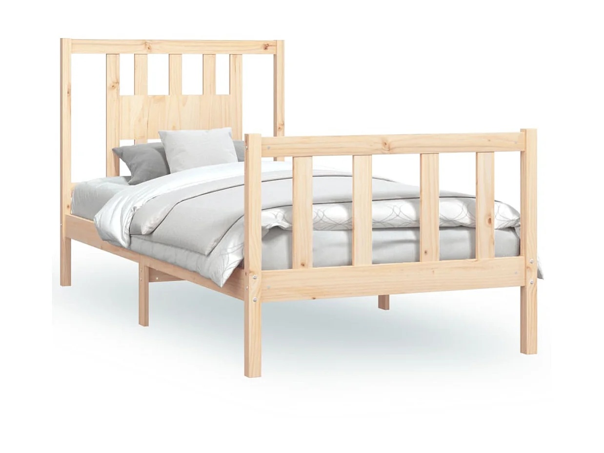 Lit-90x200 cm avec tête de lit bois de pin massif EGGB76806