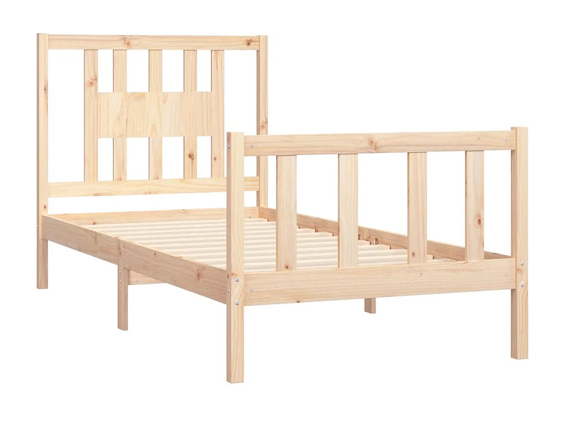 Lit-90x200 cm avec tête de lit bois de pin massif EGGB76806