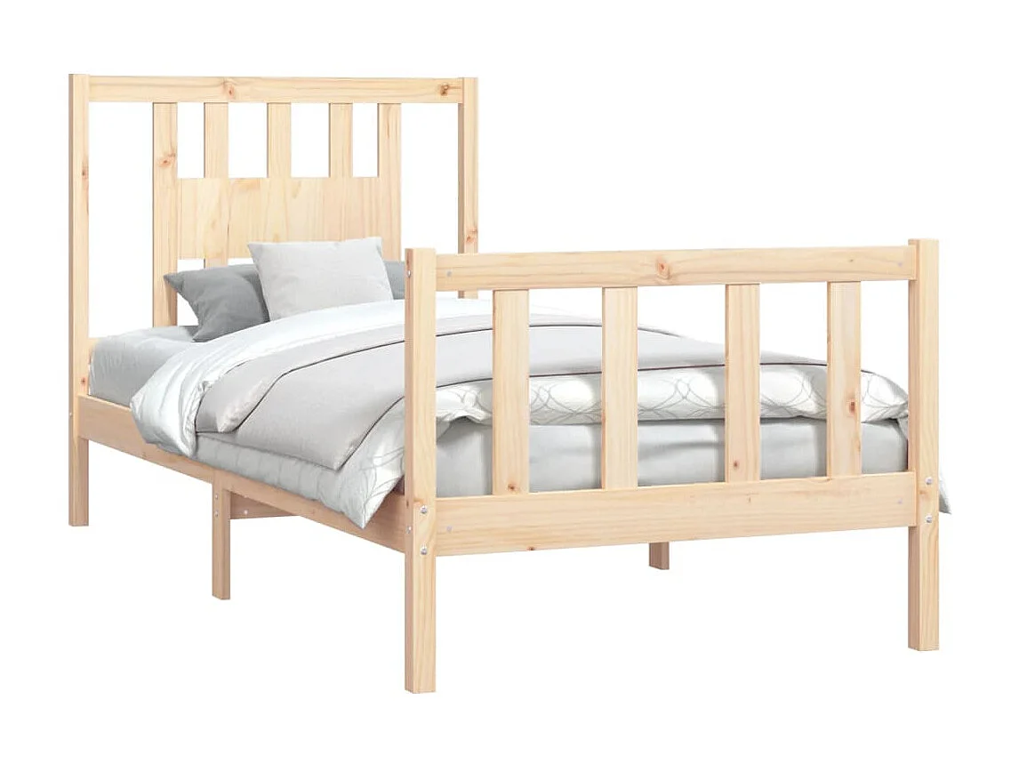 Lit-90x200 cm avec tête de lit bois de pin massif EGGB76806