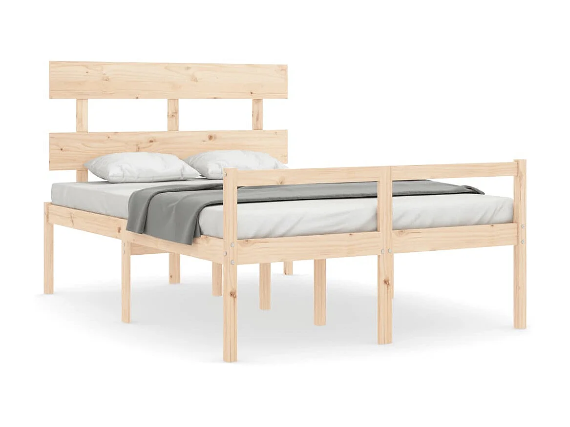 Cama para idosos com cabeceira 140x200 cm madeira maciça PT917481