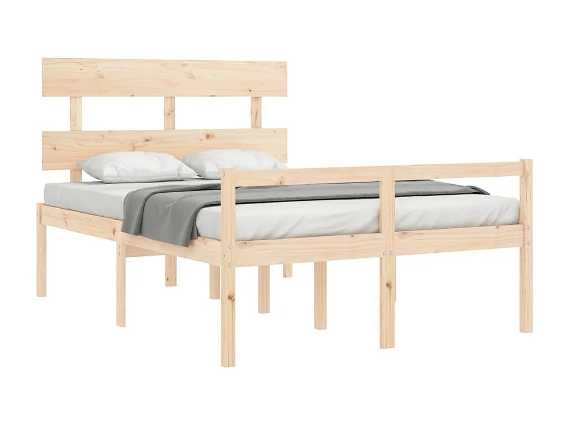 Cama para idosos com cabeceira 140x200 cm madeira maciça PT917481