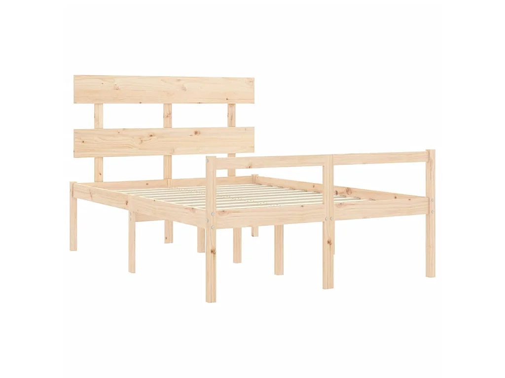 Cama para idosos com cabeceira 140x200 cm madeira maciça PT917481