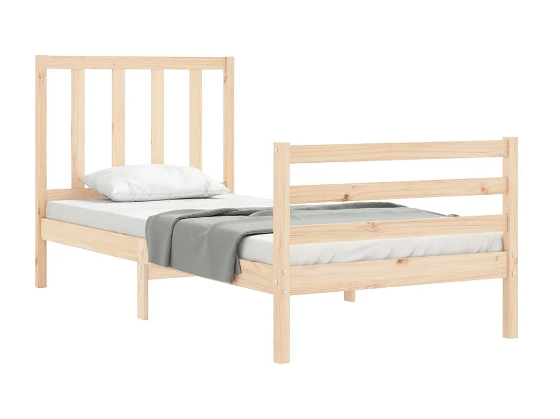 Bedframe met hoofdbord massief hout NL38082