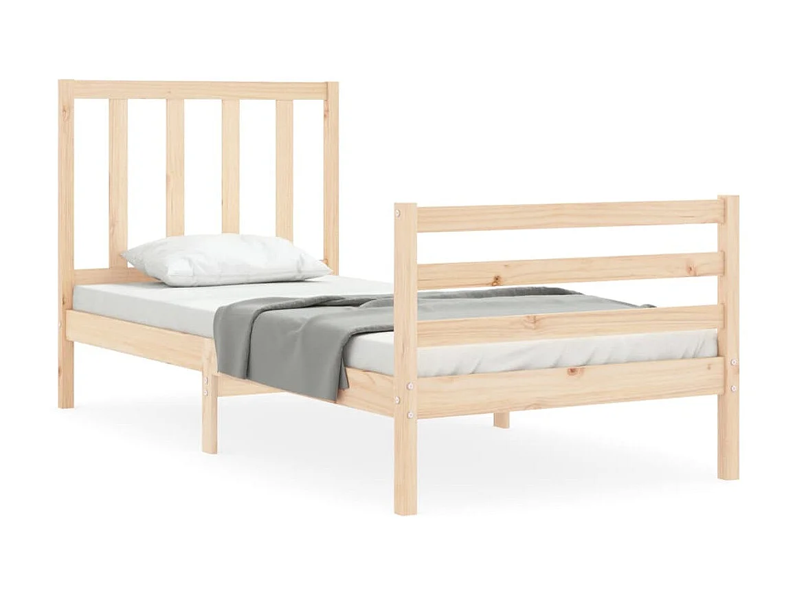 Bedframe met hoofdbord massief hout NL38082