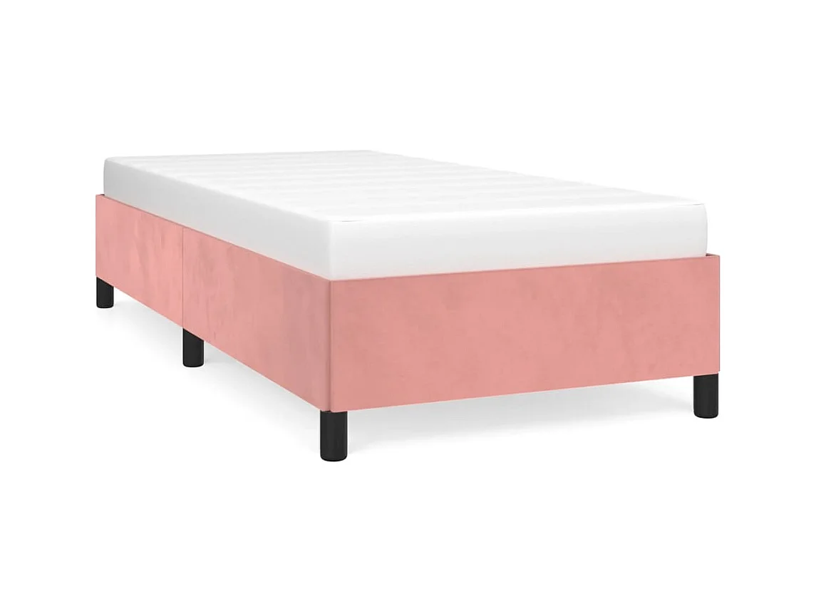 Cama 80x200 cm de terciopelo rosa ES49958