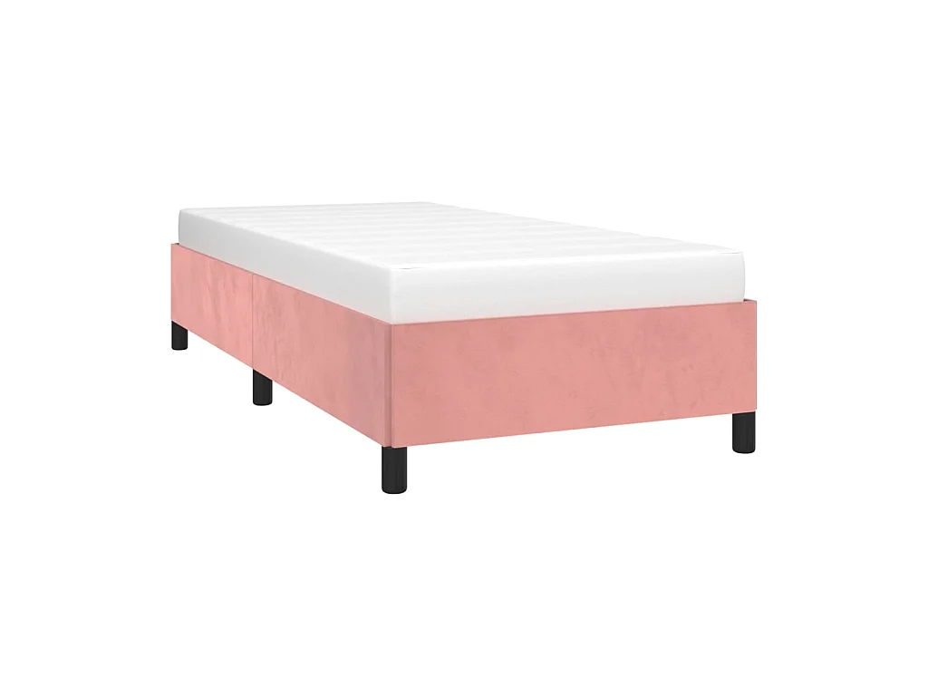 Cama 80x200 cm de terciopelo rosa ES49958