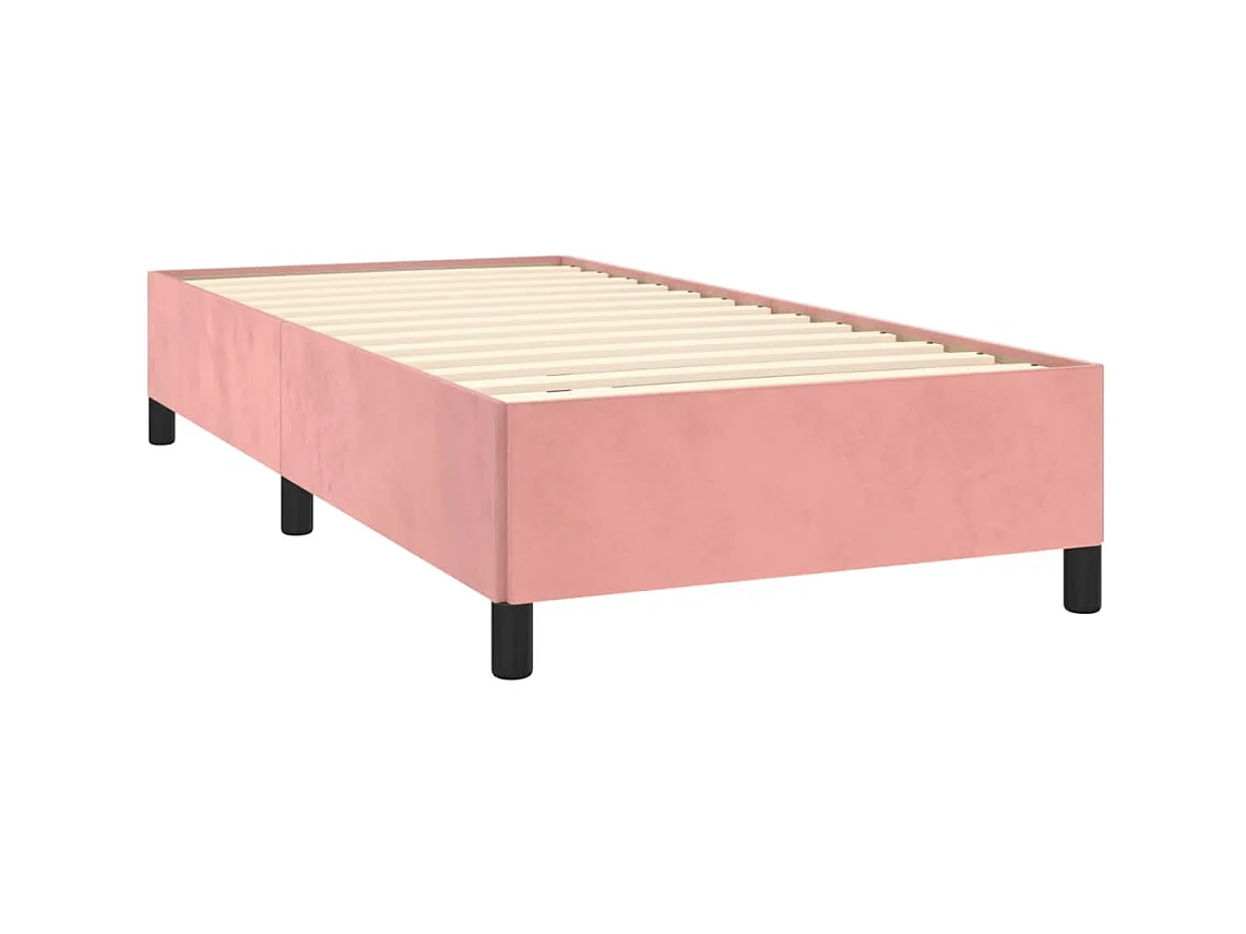 Cama 80x200 cm de terciopelo rosa ES49958