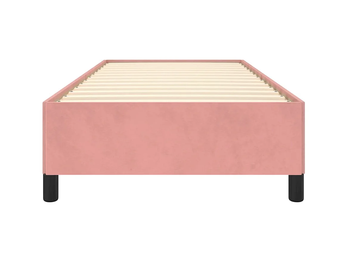 Cama 80x200 cm de terciopelo rosa ES49958