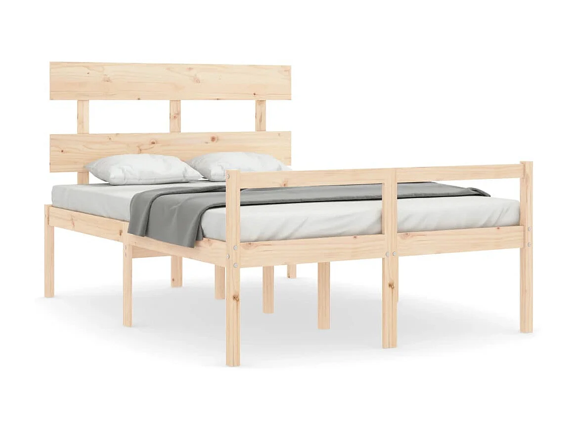 Seniorenbed met hoofdbord massief hout 140x190 cm NL90989