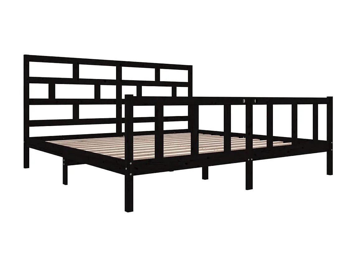 Cama 200x200 cm de madera maciza de pino negro ES96522