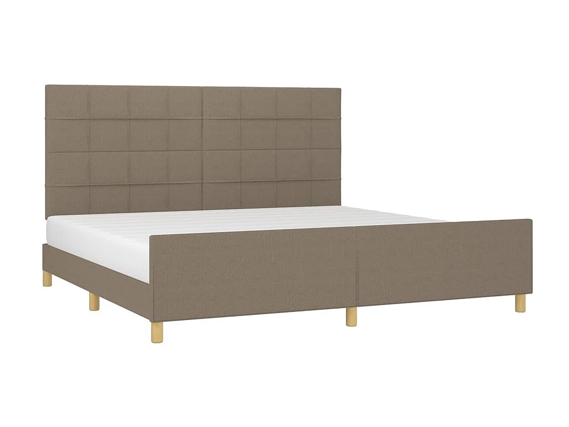 Lit-200x200 cm avec tête de lit Taupe Tissu EGGB93152