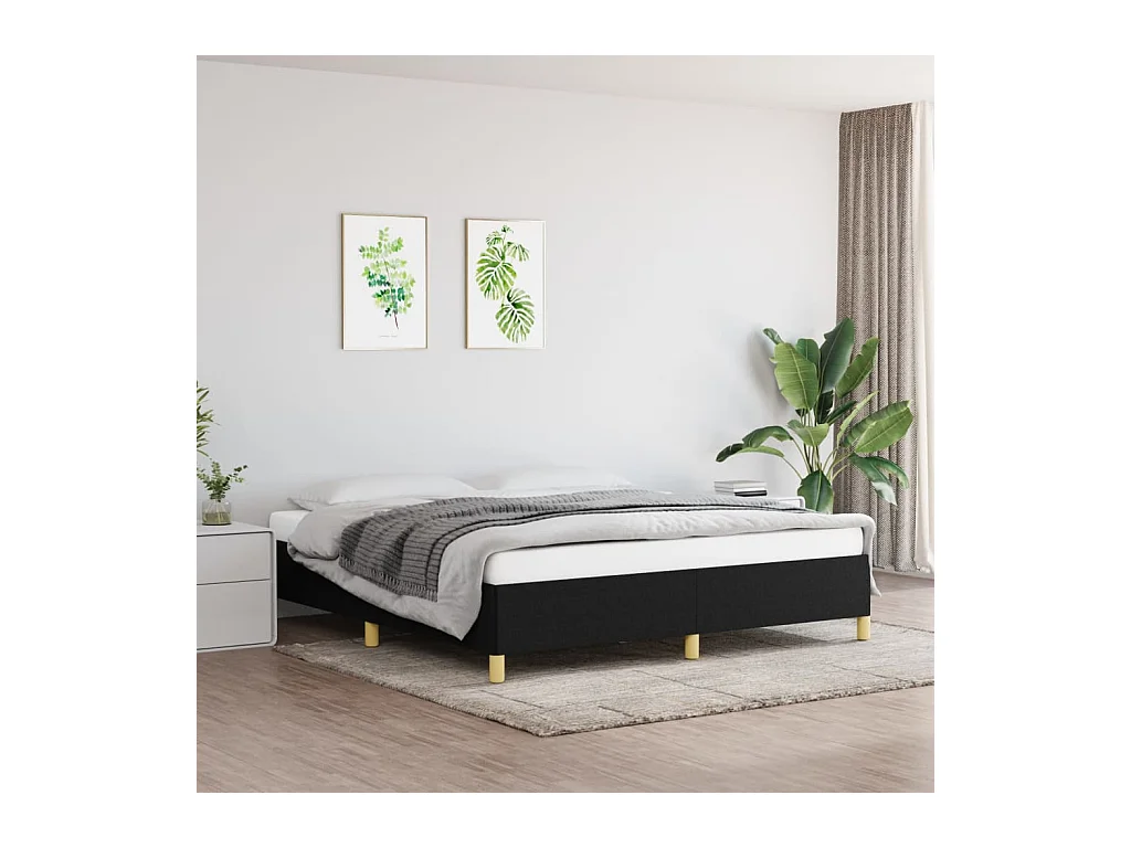 Lit-180x200 cm Noir Tissu EGGB90314
