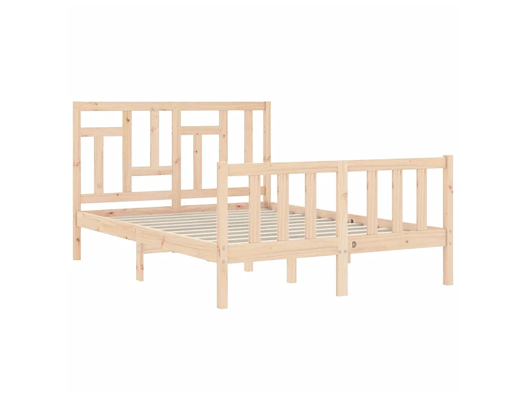 Cama com cabeceira 140x200 cm madeira maciça PT475191