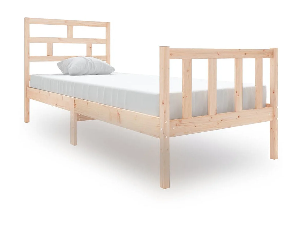 Lit-75x190 cm bois de pin massif petit simple EGGB87593