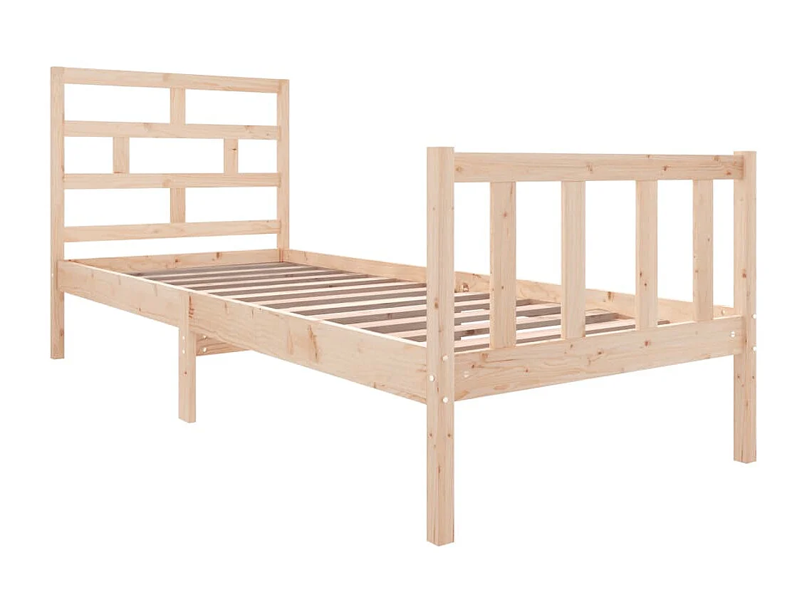Lit-75x190 cm bois de pin massif petit simple EGGB87593