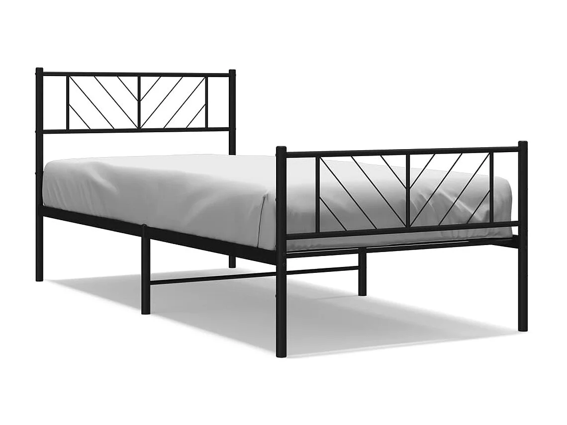 Bedframe met hoofd- en voeteneinde metaal zwart 90x190 cm NL97948
