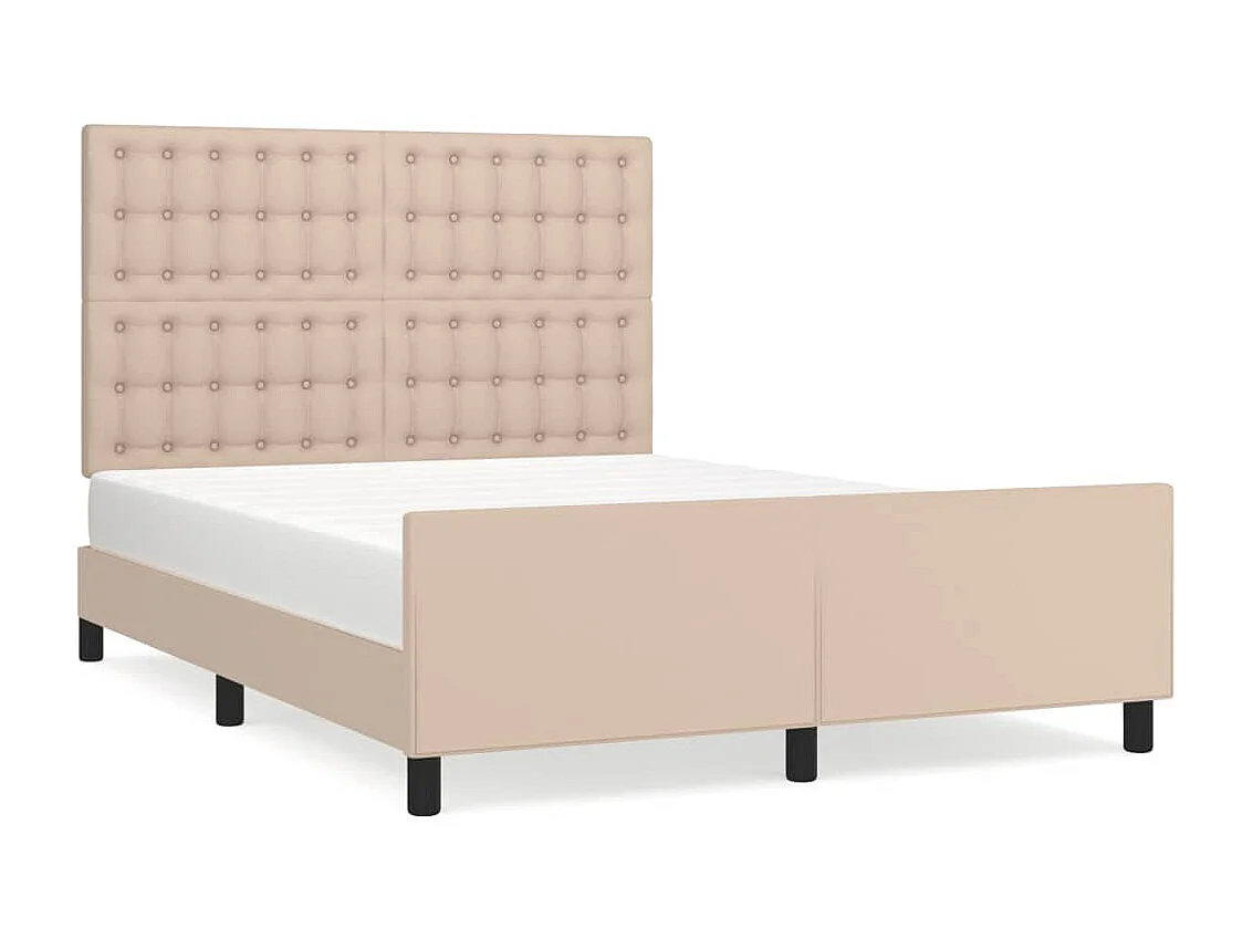 Lit-140x200 cm avec tête de lit Cappuccino Similicuir EGGB91703