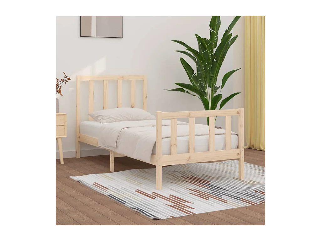 Cama 135x190 cm madera maciza ES49996
