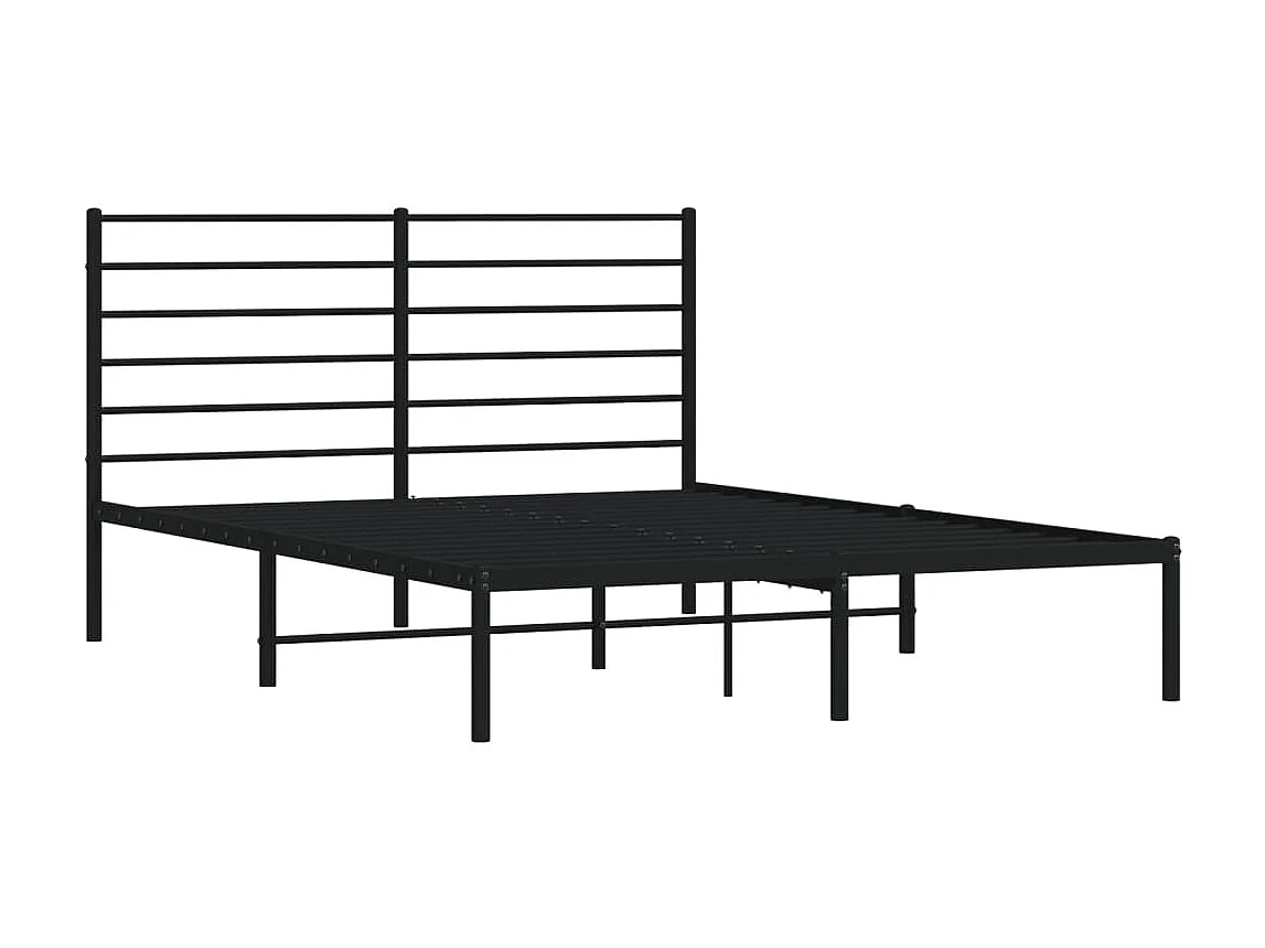 Lit-120x200 cm métal avec tête de lit noir EGGB12944