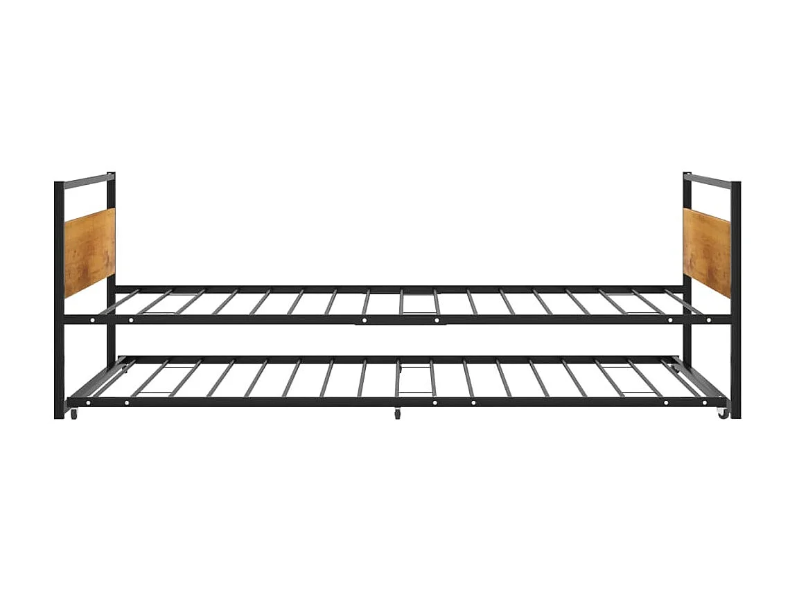Bedframe uitschuifbaar metaal zwart 90x200 cm NL95733