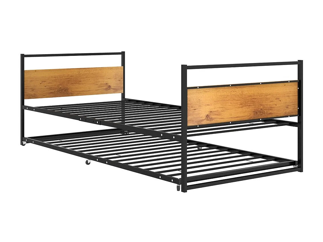 Bedframe uitschuifbaar metaal zwart 90x200 cm NL95733