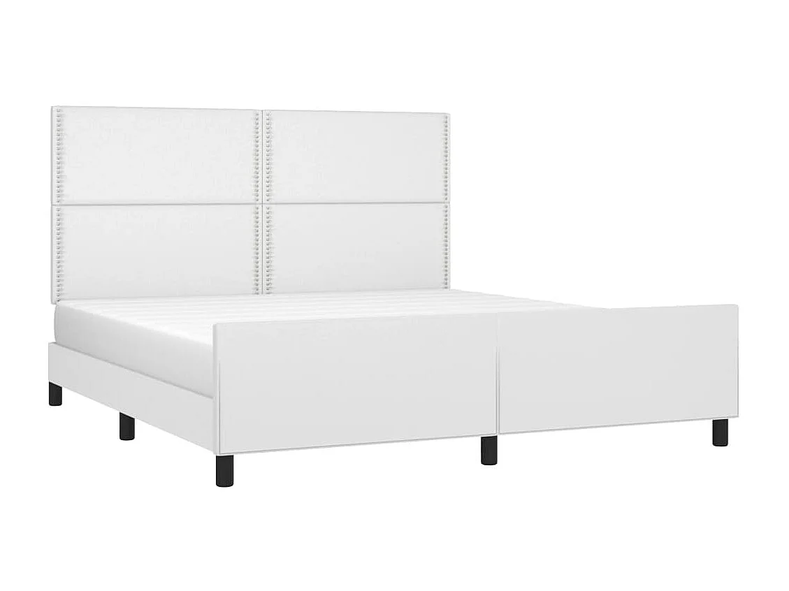 Lit-180x200 cm avec tête de lit Blanc Similicuir EGGB70785