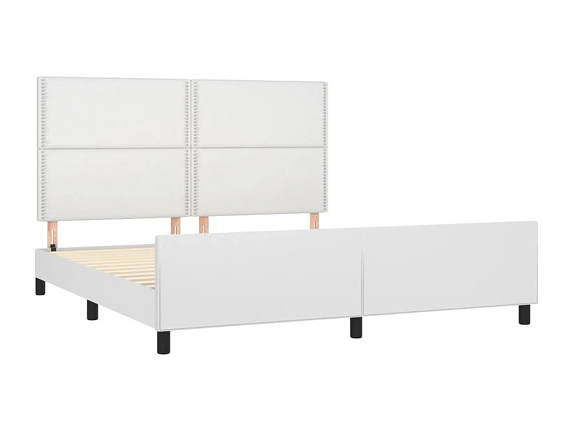 Lit-180x200 cm avec tête de lit Blanc Similicuir EGGB70785