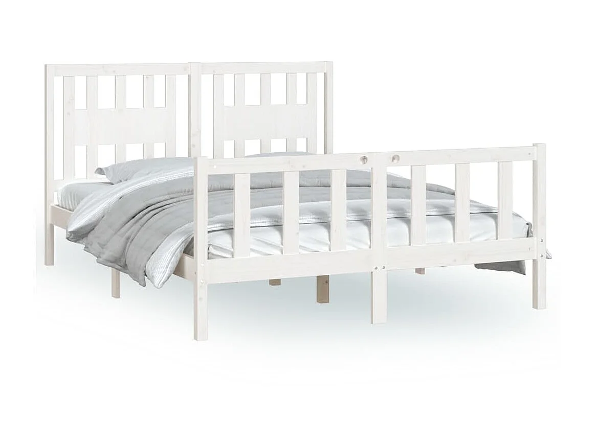 Lit-120x200 cm avec tête de lit blanc bois pin massif EGGB18602