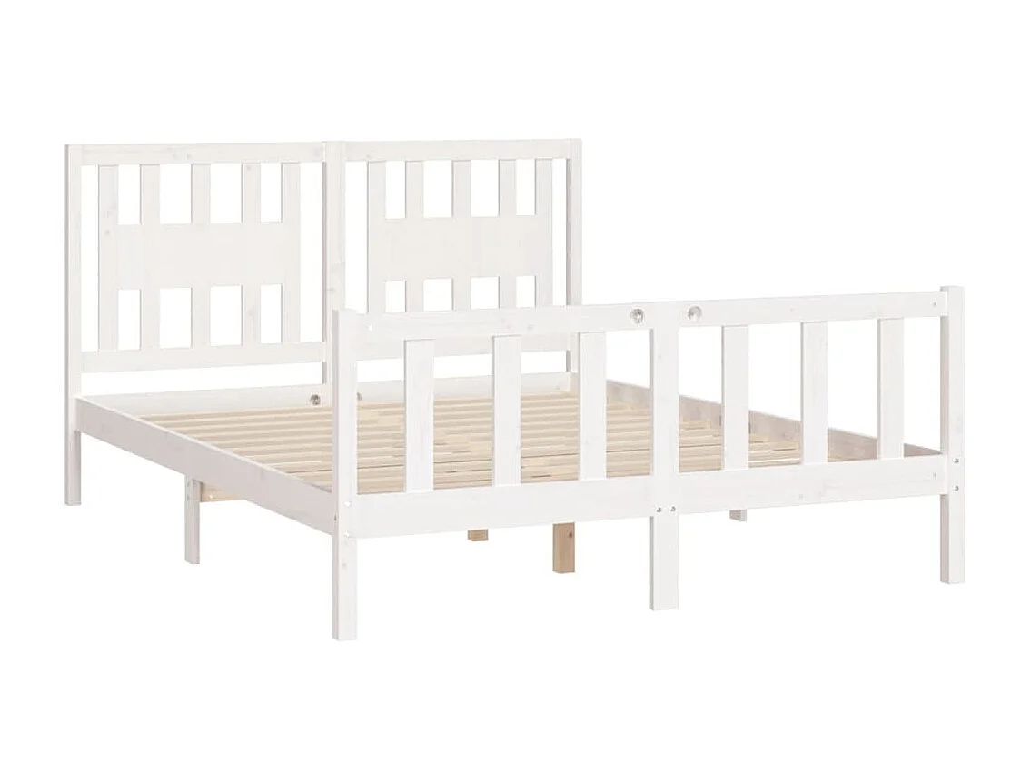 Lit-120x200 cm avec tête de lit blanc bois pin massif EGGB18602