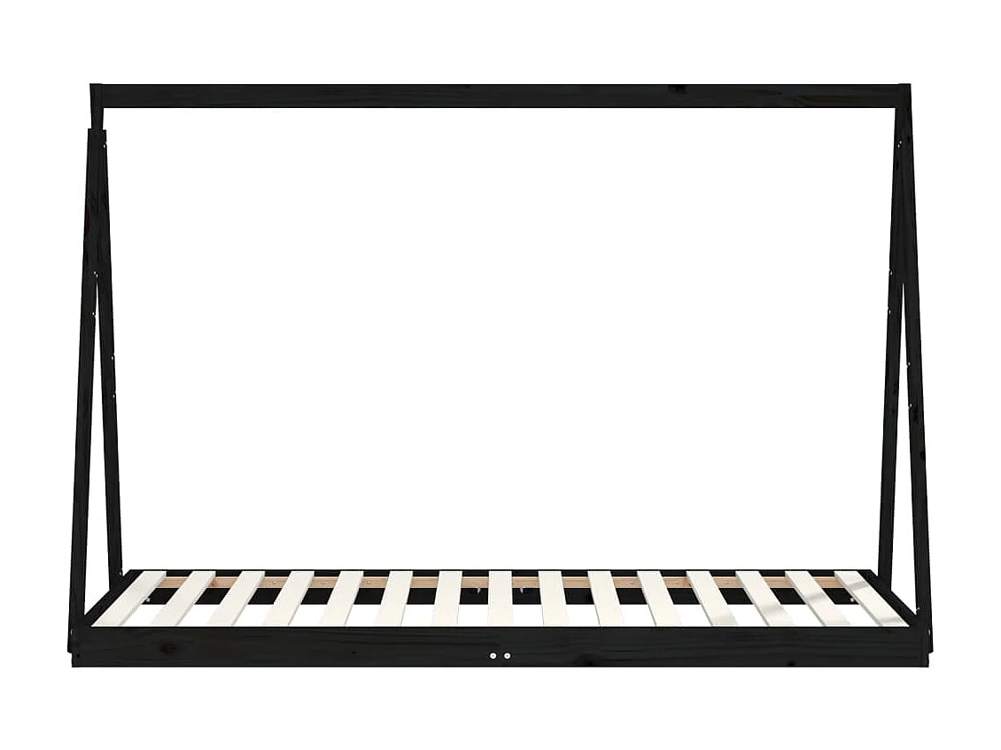 Cama 90x190 cm para niños madera de pino negro ES32593