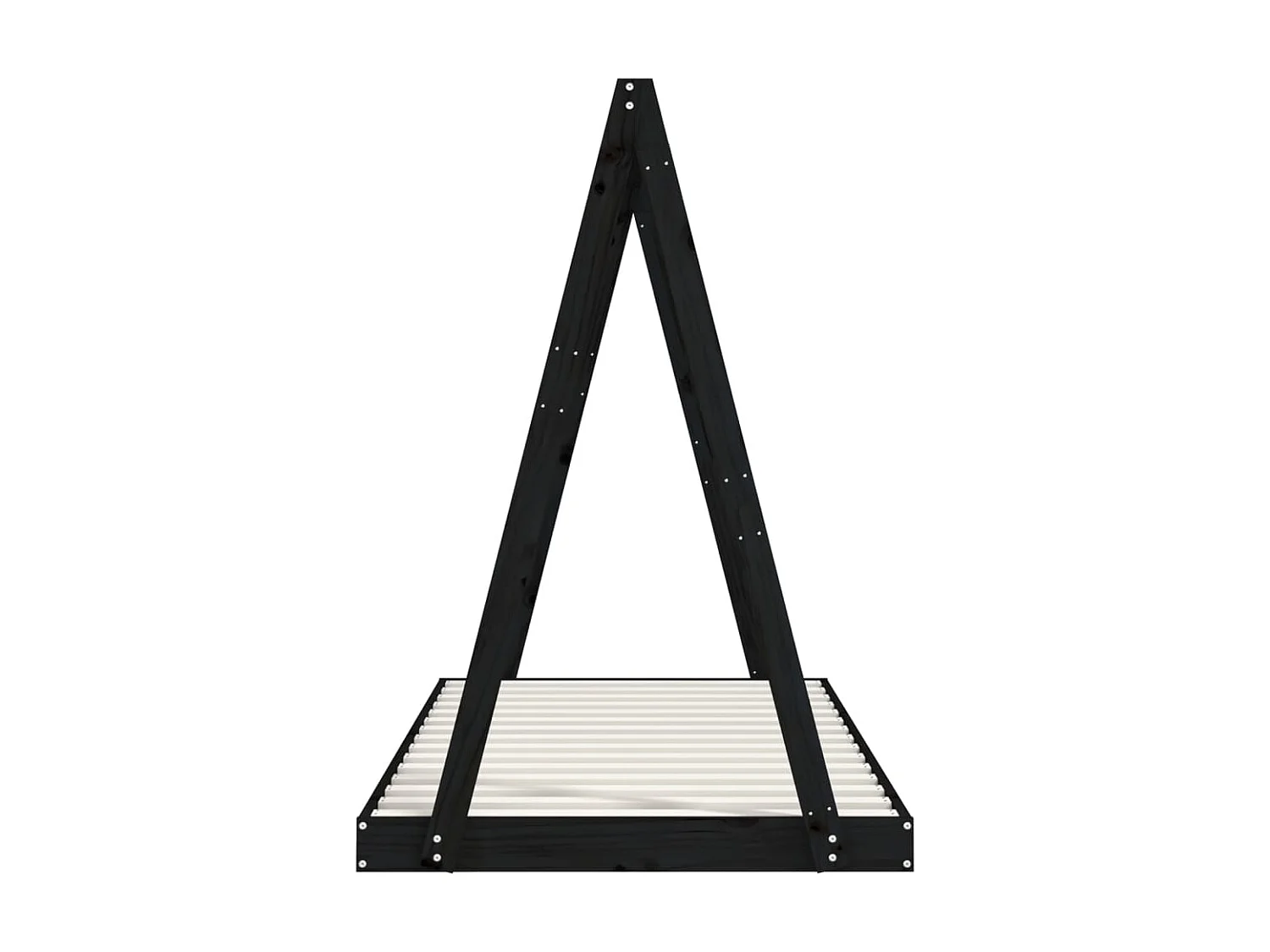 Cama 90x190 cm para niños madera de pino negro ES32593