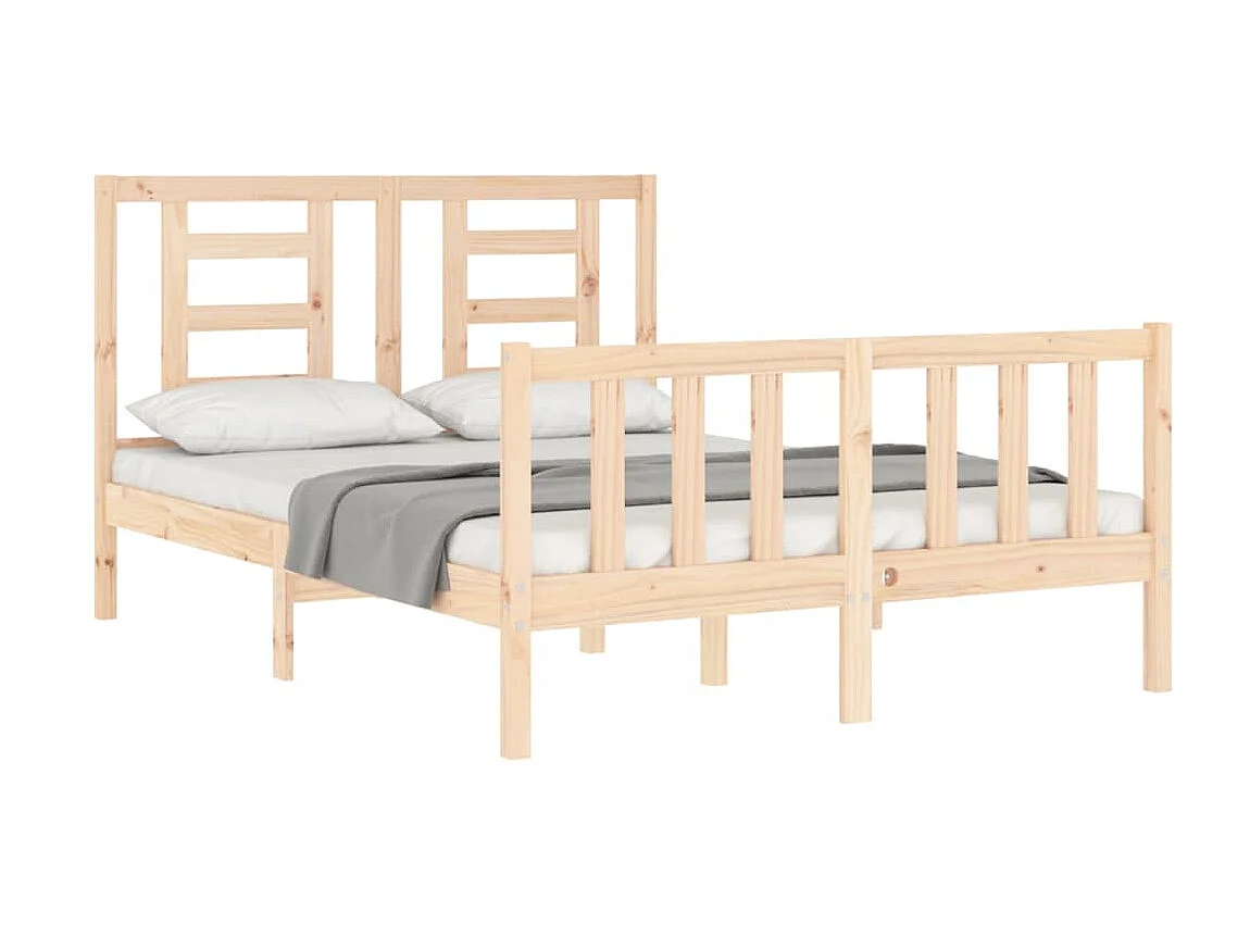 Lit-120x190 cm avec tête de lit petit double bois massif EGGB20248