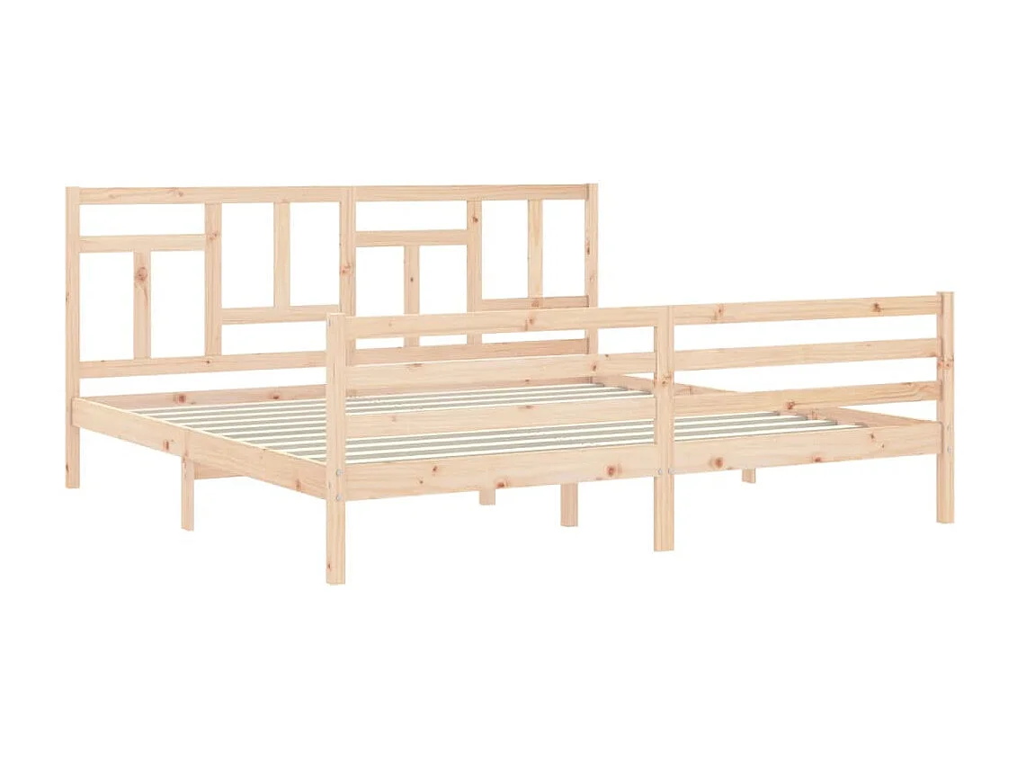 Cama com cabeceira 200x200 cm madeira maciça PT981648