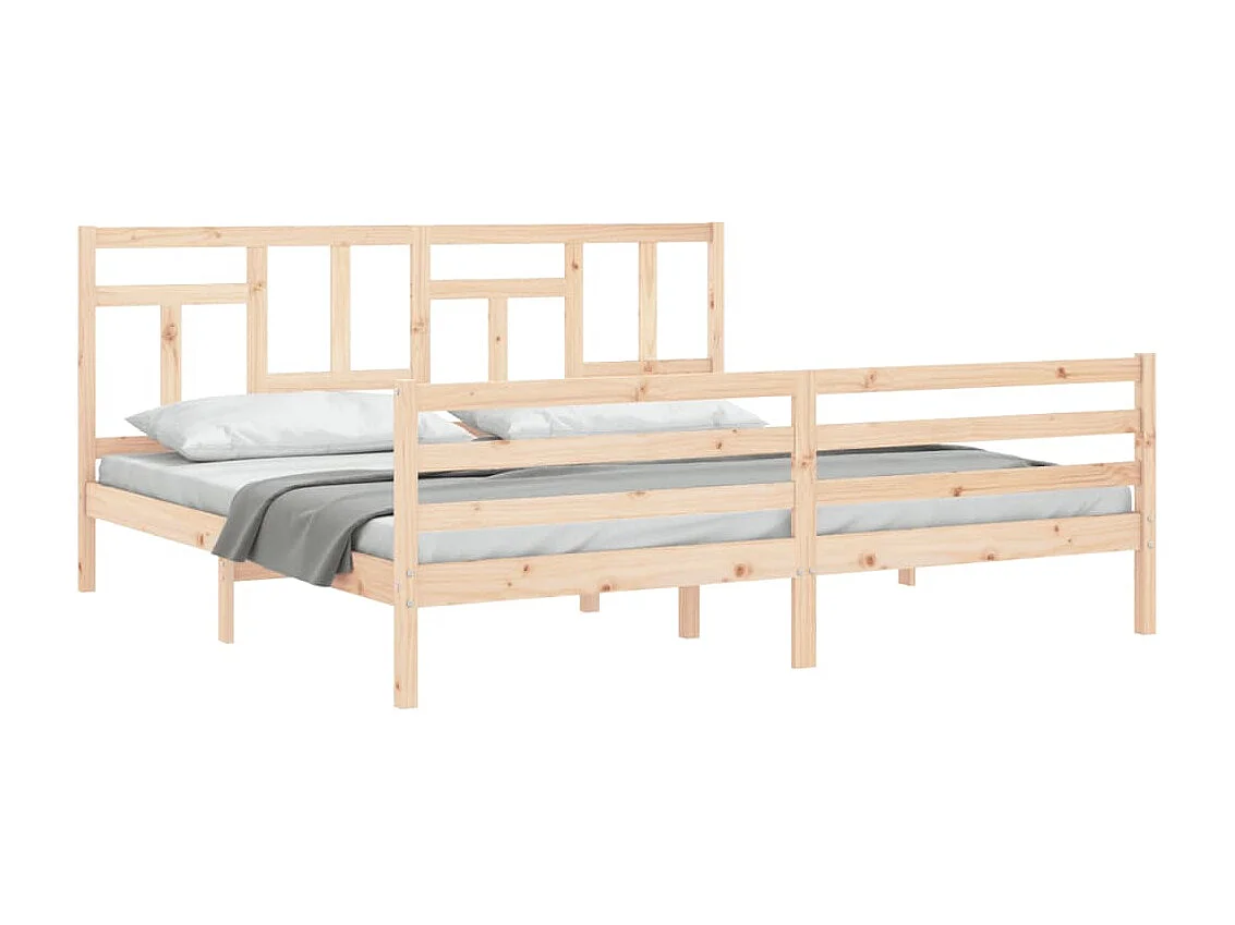 Bedframe met hoofdbord massief hout 200x200 cm NL29091