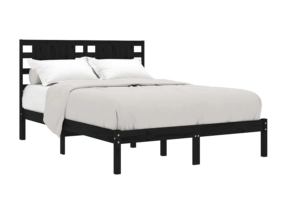 Lit-180x200 cm Noir Bois massif Super King EGGB92262