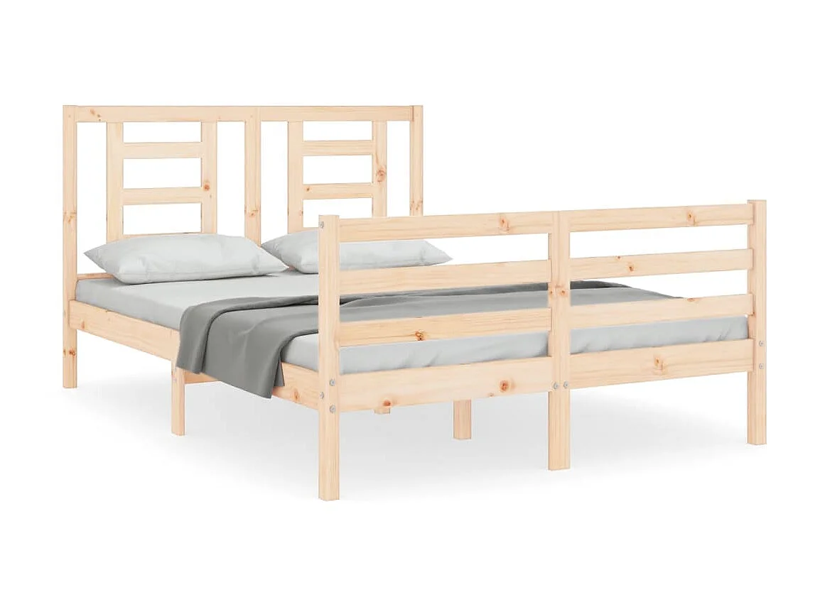 Lit-120x190 cm avec tête de lit petit double bois massif EGGB70756