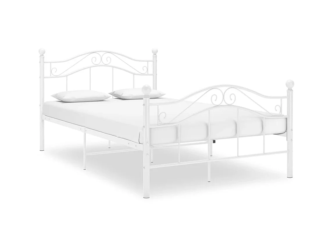 Lit-120x200 cm Blanc Métal EGGB53987