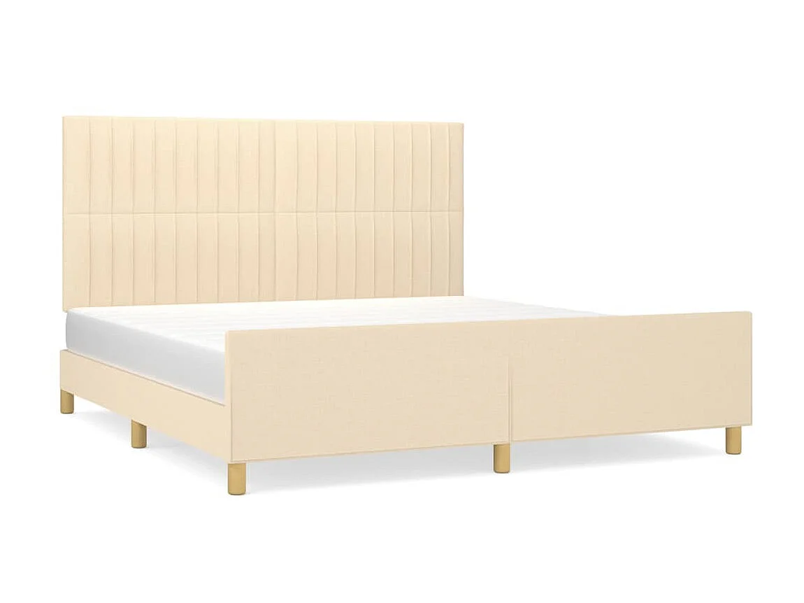 Bedframe met hoofdeinde stof crèmekleurig 180x200 cm NL65330