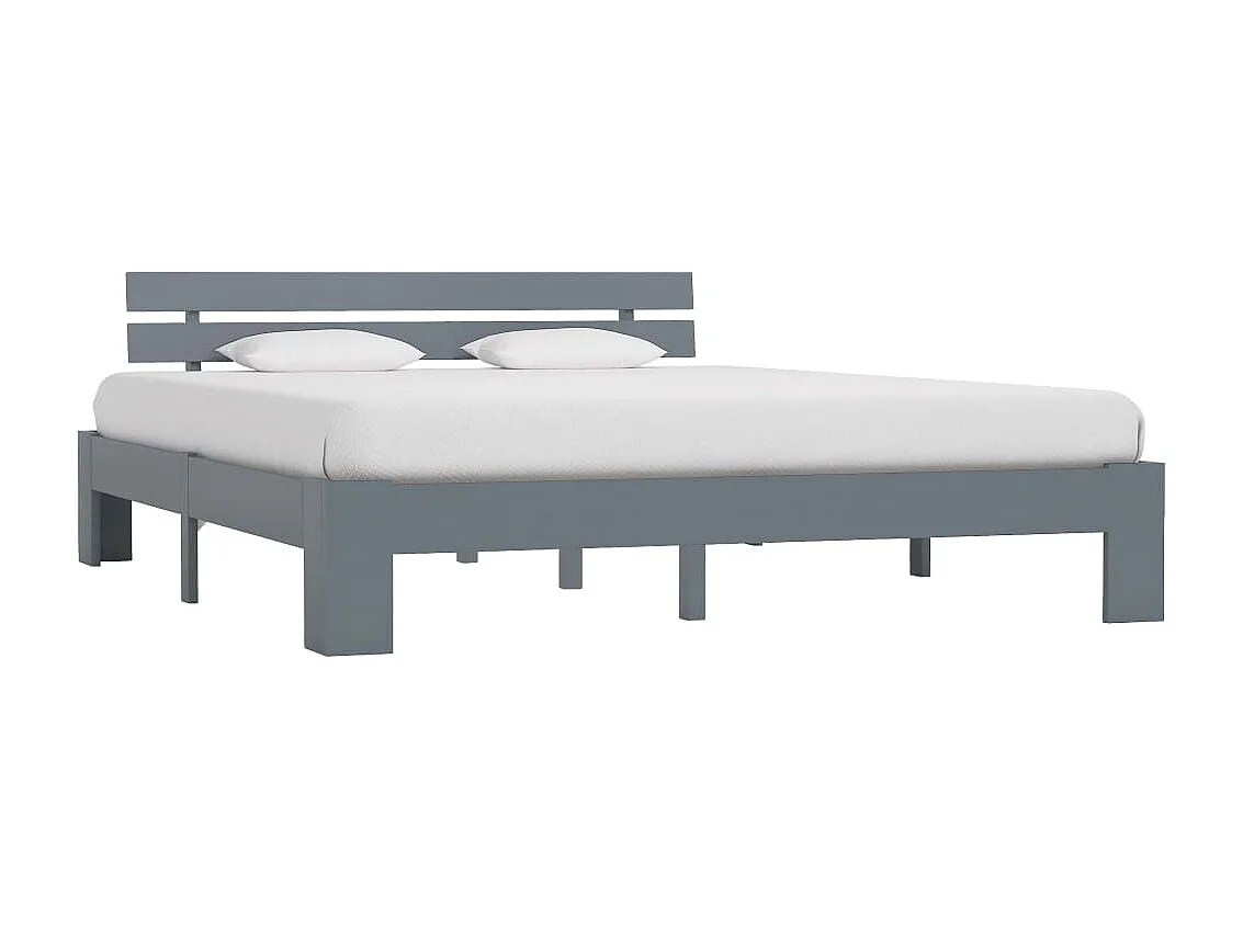 Cama 180x200 cm de madera maciza de pino gris ES93567