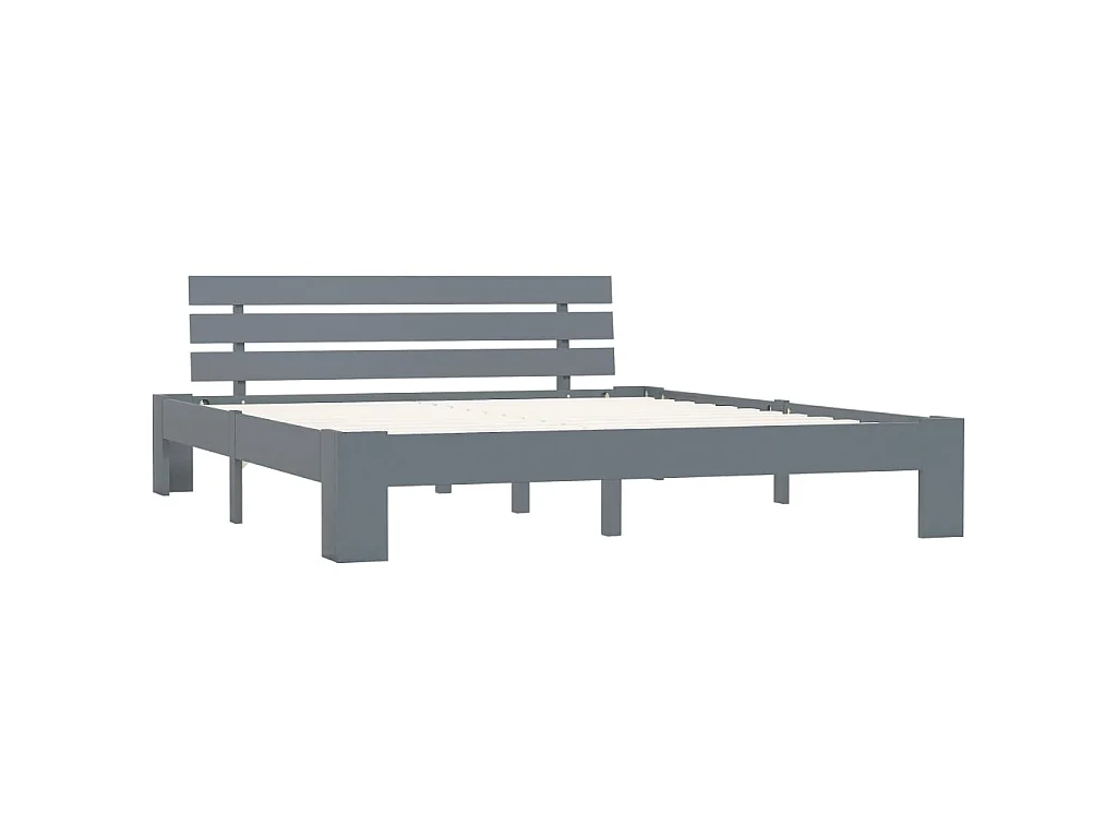Cama 180x200 cm de madera maciza de pino gris ES93567