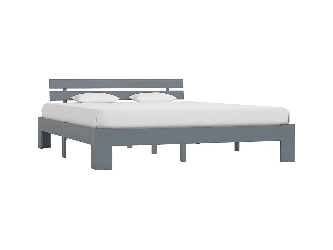 Lit-180x200 cm Gris Bois de pin massif EGGB38255