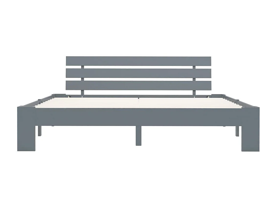 Cama 180x200 cm pinho maciço cinzento PT930913