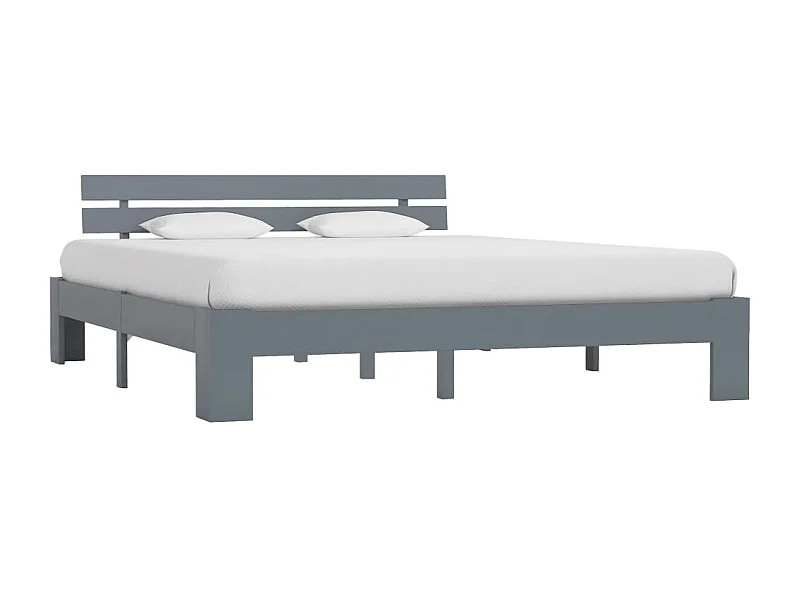 Bedframe massief grenenhout grijs 180x200 cm NL75389