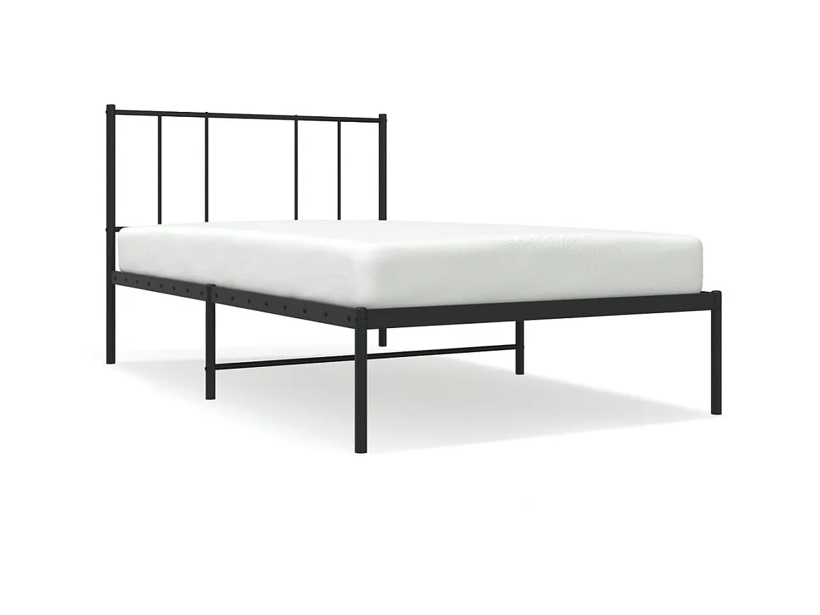 Lit-80x200 cm métal avec tête de lit noir EGGB91863